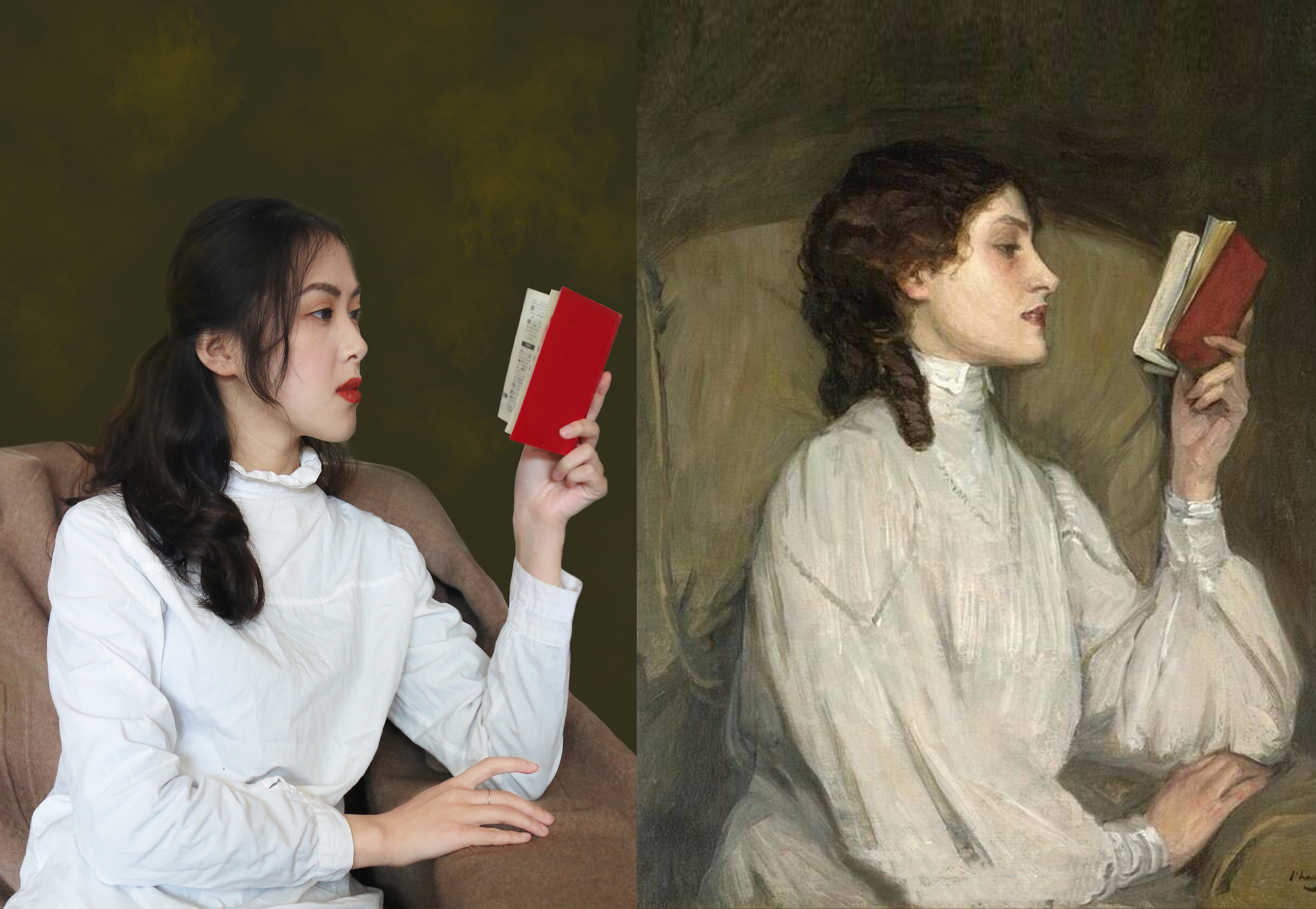 浙江高校女生模仿西方经典油画 相似度高达99%