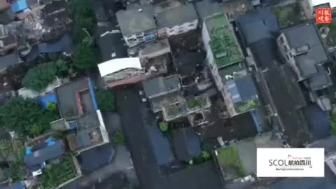 四川长宁6.0级地震 震中双河镇航拍